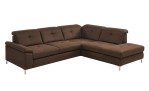 Basis-Ecksofa plano|FORM Marbella, in der Farbausführung Braun, Schrägansicht