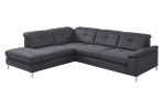 Basis-Ecksofa plano|FORM Marbella, in der Farbausführung Grau, Schrägansicht