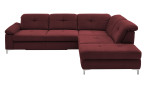 Basis-Ecksofa plano|FORM Marbella, in der Farbausführung Wine, Frontansicht