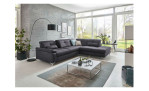 Basis-Ecksofa plano|FORM Marbella, in der Farbausführung Grau, in einem Raum stehend mit der Sitztiefenverstellung