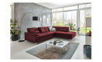 Basis-Ecksofa plano|FORM Marbella, in der Farbausführung Wine, in einem Raum stehend mit der Sitztiefenverstellung