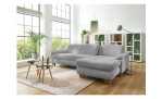 Komfort-Wohnlandschaft plano|FORM Marbella, in der Farbausführung Grey , in einem Raum stehend, mit der Sitztiefenverstellung ohne Kissen