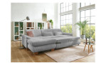 Komfort-Wohnlandschaft plano|FORM Marbella, in der Farbausführung Grey , in einem Raum stehend, mit der Schlaffunktion
