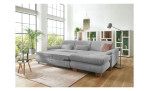 Komfort-Wohnlandschaft plano|FORM Marbella, in der Farbausführung Grey , in einem Raum stehend, mit der Schlaffunktion