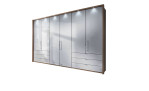 Komfort-Falttürenschrank Rügen in Glas Weiß