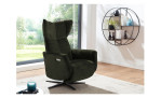 Komfort-Relaxsessel Leeds, in der Farbausführung Dunkelgrün, in einem Raum stehend