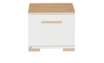Nachtkommode Enie in Off-White mit einer Absetzung in Eiche Montana