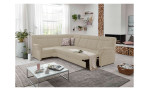 Komfort-Ecksofa plano|FORM Favorit, in der Farbausführung Beige, in einem Raum stehend mit der Bettfunktion