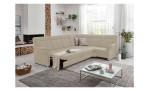 Komfort-Ecksofa plano|FORM Favorit, in der Farbausführung Beige, in einem Raum stehend mit der Bettfunktion