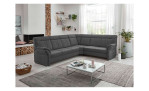 Komfort-Ecksofa plano|FORM Favorit, in der Farbausführung Alu, in einem Raum stehend
