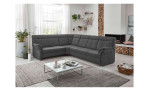 Komfort-Ecksofa plano|FORM Favorit, in der Farbausführung Alu, in einem Raum stehend