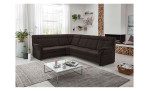 Komfort-Ecksofa plano|FORM Favorit, in der Farbausführung Nougat, in einem Raum stehend