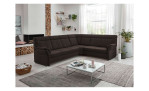Komfort-Ecksofa plano|FORM Favorit, in der Farbausführung Nougat, in einem Raum stehend