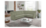 Komfort-Ecksofa plano|FORM Favorit, in der Farbausführung Lind, in einem Raum stehend