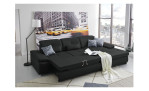 Komfort-Ecksofa plano|FORM Athen, in der Farbausführung Schwarz, in einem Raum stehend mit der  Schlaffunktion