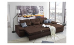 Komfort-Ecksofa plano|FORM Athen, in der Farbausführung Kastanie, in einem Raum stehend mit der  Schlaffunktion