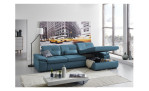 Komfort-Ecksofa plano|FORM Athen, in der Farbausführung Ocean, in einem Raum stehend mit dem Bettkasten im Canape