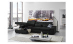 Komfort-Ecksofa plano|FORM Athen, in der Farbausführung Schwarz, in einem Raum stehend mit dem Bettkasten im Canape