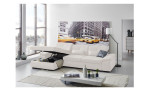 Komfort-Ecksofa plano|FORM Athen, in der Farbausführung White, in einem Raum stehend mit dem Bettkasten im Canape