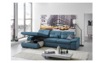 Komfort-Ecksofa plano|FORM Athen, in der Farbausführung Ocean, in einem Raum stehend mit dem Bettkasten im Canape