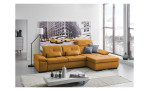 Komfort-Ecksofa plano|FORM Athen, in der Farbausführung Curry, in einem Raum stehend
