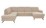 Komfort-Wohnlandschaft plano|FORM Wien, in der Farbausführung Beige, Frontansicht
