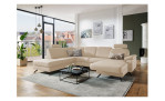 Komfort-Wohnlandschaft plano|FORM Wien, in der Farbausführung Beige, in einem Raum stehend mit der Funktion in der Ottomane