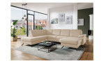Komfort-Wohnlandschaft plano|FORM Wien, in der Farbausführung Beige, ohne Kissen und Kopfteil