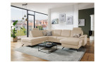 Komfort-Wohnlandschaft plano|FORM Wien, in der Farbausführung Beige, in einem Raum stehend