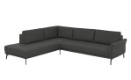 Komfort-Ecksofa plano|FORM Formello, in der Farbausführung Anthrazit, Schrägansicht