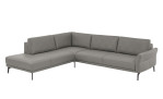 Komfort-Ecksofa plano|FORM Formello, in der Farbausführung Grau, Schrägansicht