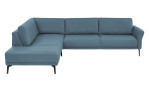 Komfort-Ecksofa plano|FORM Formello, in der Farbausführung Ocean, Frontansicht