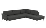 Komfort-Ecksofa plano|FORM Formello, in der Farbausführung Anthrazit, Schrägansicht mit Sitzvorzug
