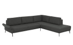 Komfort-Ecksofa plano|FORM Formello, in der Farbausführung Anthrazit, mit klappbarer Armlehne 