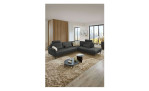 Komfort-Ecksofa plano|FORM Formello, in der Farbausführung Anthrazit, in einem Raum stehend