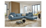 Komfort-Ecksofa plano|FORM Formello, in der Farbausführung Ocean, in einem Raum stehend