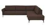 Basis-Ecksofa plano|FORM Formello,in der Fatbausführung Braun, Frontansicht