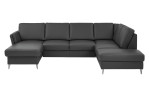 Komfort-Wohnlandschaft plano|FORM Lirio, in der Farbalternative Anthrazit, Frontansicht