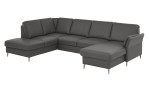 Komfort-Wohnlandschaft plano|FORM Lirio, in der Farbalternative Grau, Schrägansicht