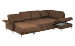 Komfort-Wohnlandschaft plano|FORM Lirio, in der Farbalternative Macciato, mit Bettkasten und Schlaffunktion
