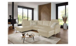 Komfort-Wohnlandschaft plano|FORM Lirio, in der Farbalternative Beige, in einem Raum stehend