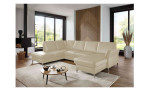 Basis-Wohnlandschaft plano|FORM Lirio, in der Farbausführung Beige, in einem Raum stehend