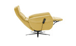 Komfort-Relaxsessel plano|FORM Rimini in der Farbausführung Yellow, Seitenansicht mit Relaxfunktion und Kopfpolsterfunktion