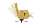Komfort-Relaxsessel plano|FORM Rimini in der Farbausführung Yellow,Seitenansicht mit Relaxfunktion