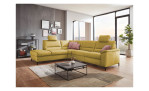 Komfort-Wohnlandschaft plano|FORM Enna, in der Farbausführung Yellow, in einem Raum stehend