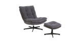 Relaxsessel Kairo mit Hocker in der Farbe Grau