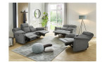 Sofa 3-Sitz, 2-Sitz und Sessel Alana mit jeweils halb- sowie vollausgefahrener Relaxfunktion, Millieubild