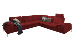 Komfort-Ecksofa Valentino, in der Farbausführung Dunkelrot