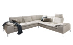 Komfort-Ecksofa Valentino, in der Farbausführung Creme Weiß 