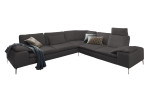 Komfort-Ecksofa Valentino, in der Farbausführung Dunkelgrau